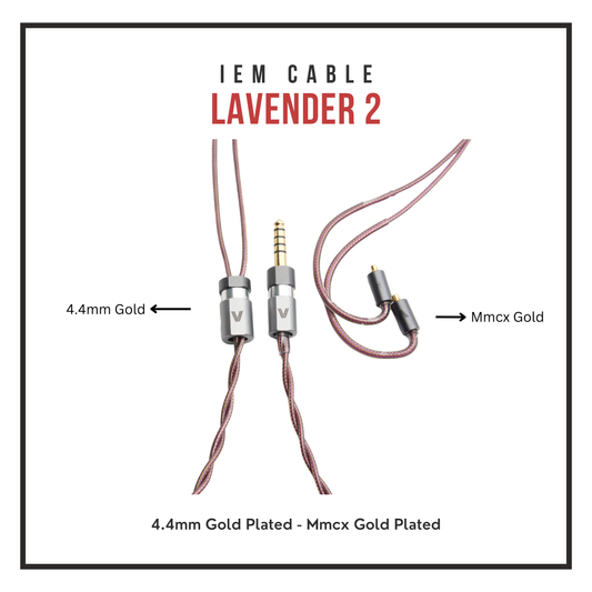 Verus Lavender 2 (Gold Plated Cable for IEMs or Headphones)