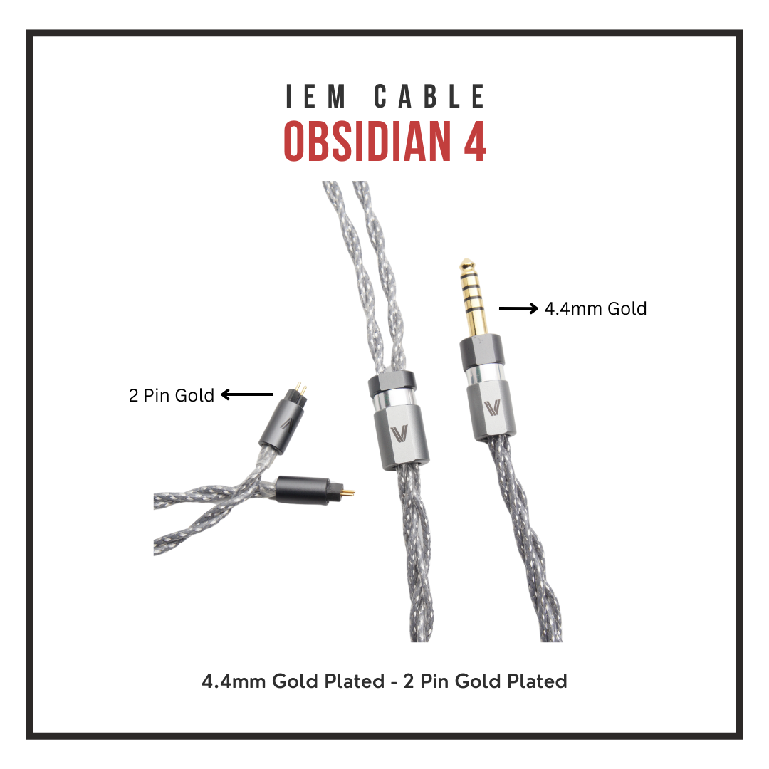 Verus Obsidian 4 (Palladium Plated Cable for IEMs or Headphones)