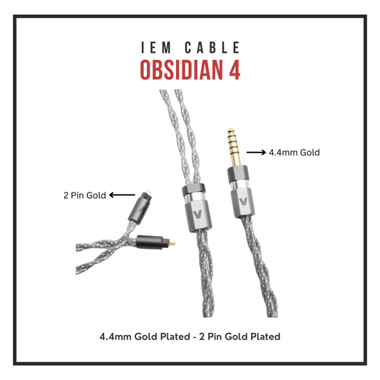 Verus Obsidian 4 (Palladium Plated Cable for IEMs or Headphones)