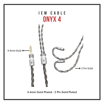 Verus Audio Onyx 4 - IEM Cable - Coaxial Pure Silver & PCUHD Copper Litz Cable