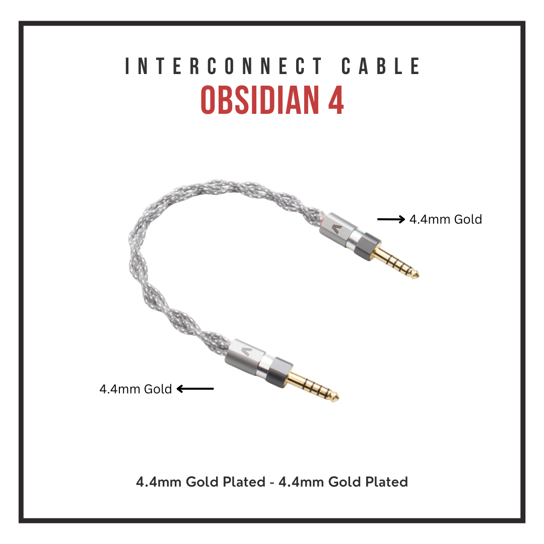 Obsidian 4 Interconnect Cable - Palladium/OCC Hybrid - 4-Braid Coaxial - 4.4mm to 4.4mm Gold
